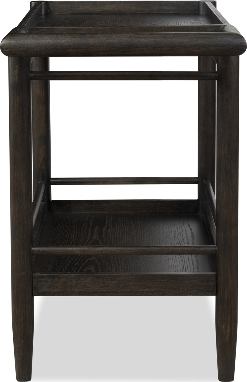 Rockport Two Shelf Rolling Bar Cart in Yin