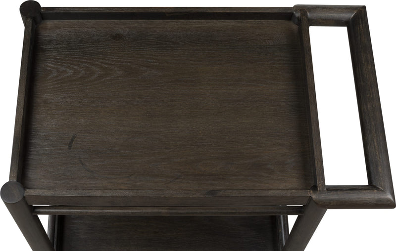 Rockport Two Shelf Rolling Bar Cart in Yin