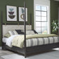 Rockport Upholstered Full-size Poster Bed in Yin and Turtle Dove Linen