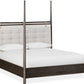 Rockport Upholstered California King-size Poster Bed in Yin and Turtle Dove Linen