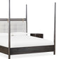 Rockport Upholstered California King-size Poster Bed in Yin and Turtle Dove Linen