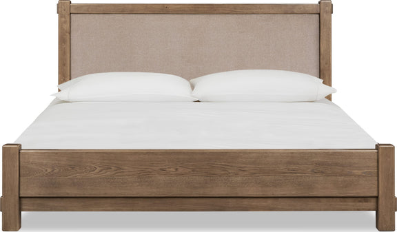Roycroft Wd/Uph QN Bed - Bn/HW