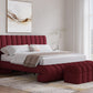 Savage Queen-size Maximalist Upholstered Bed in Ruby Chenille