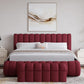 Savage Queen-size Maximalist Upholstered Bed in Ruby Chenille