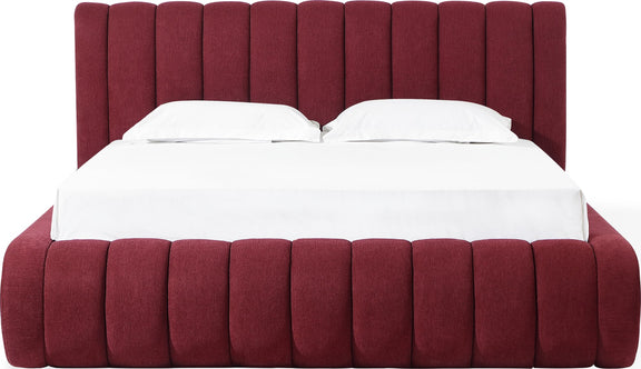 Savage Queen-size Maximalist Upholstered Bed in Ruby Chenille
