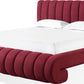 Savage King-size Maximalist Upholstered Bed in Ruby Chenille