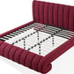 Savage Queen-size Maximalist Upholstered Bed in Ruby Chenille