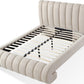 Savage Queen-size Maximalist Upholstered Bed in Sandy Chenille
