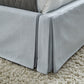 Shelby California-King Size Upholstered Skirted Storage Panel Bed in Sky