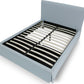 Shelby California-King Size Upholstered Skirted Storage Panel Bed in Sky