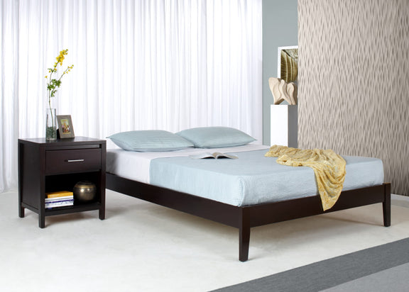Nevis King Size Simple Platform Bed in Espresso