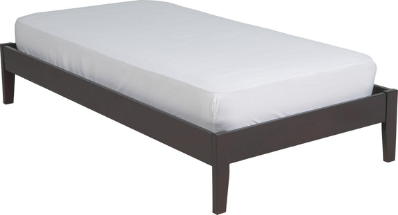 Nevis Queen Size Simple Platform Bed in Espresso