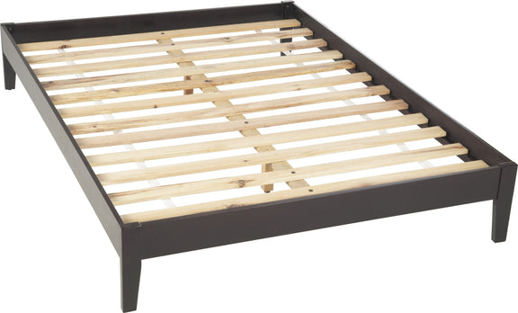 Nevis Queen Size Simple Platform Bed in Espresso