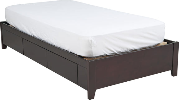 Simple Full-size Platform Storage Bed in Espresso