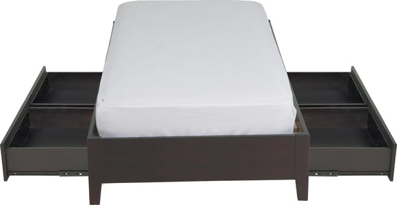 Simple California King-size Platform Storage Bed in Espresso