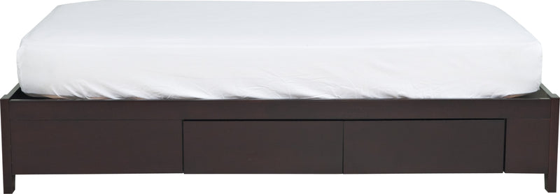 Simple Twin-size Platform Storage Bed in Espresso