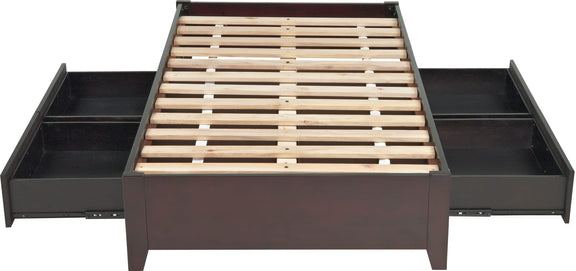 Simple Full-size Platform Storage Bed in Espresso