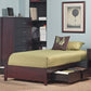 Simple Twin-size Platform Storage Bed in Espresso
