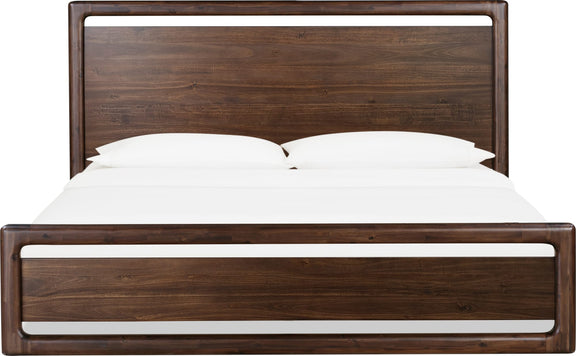 Sol King-size Acacia Wood Platform Bed in Brown Spice