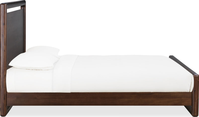 Sol Full-size Acacia Wood Platform Bed in Brown Spice