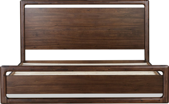 Sol Queen-size Acacia Wood Platform Bed in Brown Spice