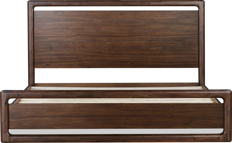 Sol Queen-size Acacia Wood Platform Bed in Brown Spice