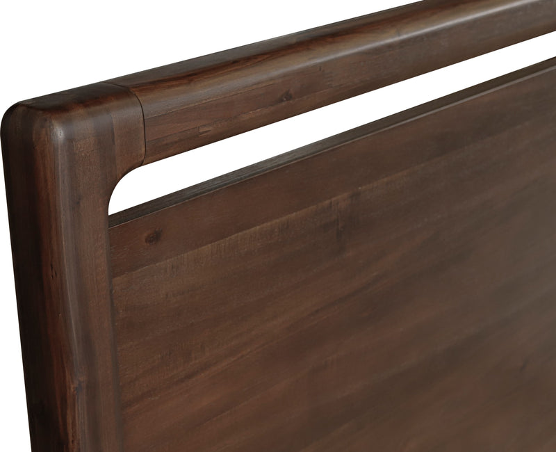 Sol California King-size Acacia Wood Platform Bed in Brown Spice