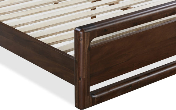 Sol Queen-size Acacia Wood Platform Bed in Brown Spice