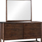 Sol Beveled Glass Wall or Dresser Mirror in Brown Spice