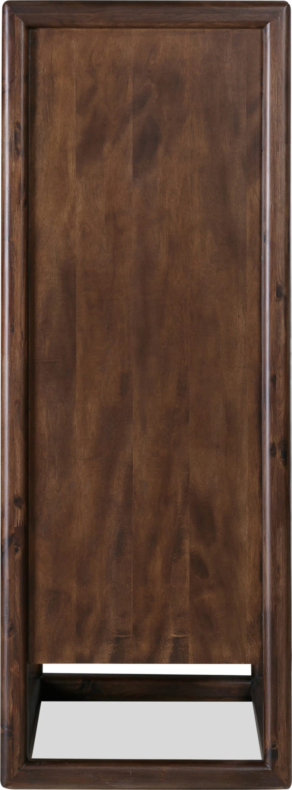 Sol Five Drawer Acacia Wood Chest in Brown Spice