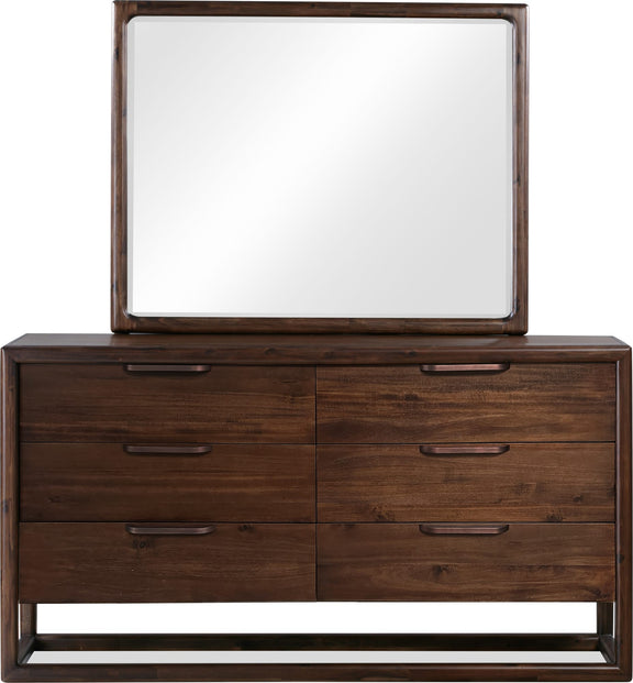 Sol Six Drawer Acacia Wood Dresser in Brown Spice
