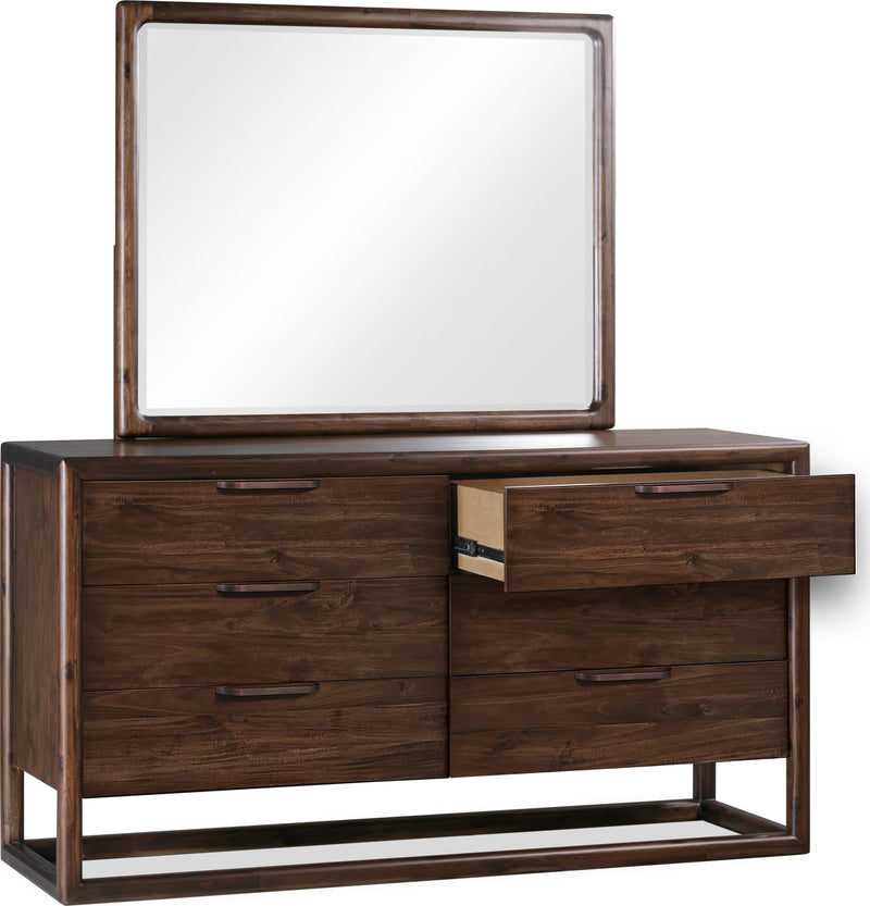 Sol Six Drawer Acacia Wood Dresser in Brown Spice
