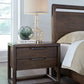 Sol Two Drawer USB-Charging Nightstand in Brown Spice