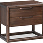 Sol Two Drawer USB-Charging Nightstand in Brown Spice