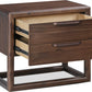 Sol Two Drawer USB-Charging Nightstand in Brown Spice