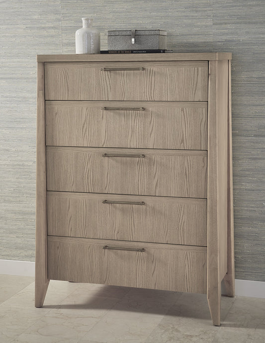 Sumire Five Drawer Ash Wood Chest in Ginger