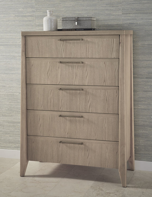 Sumire Five Drawer Ash Wood Chest in Ginger