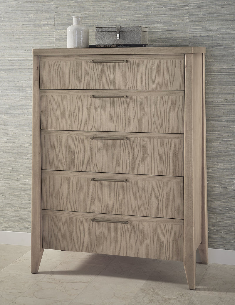 Sumire Five Drawer Ash Wood Chest in Ginger