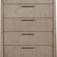Sumire Five Drawer Ash Wood Chest in Ginger