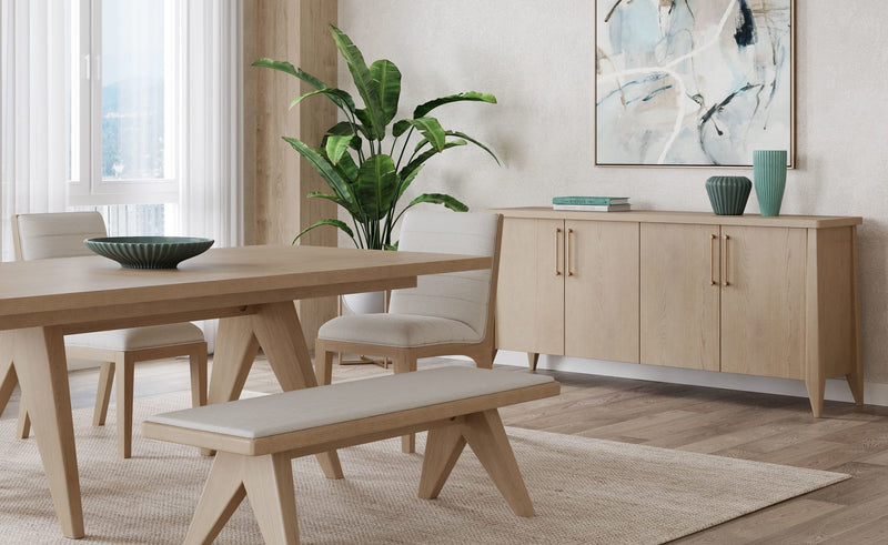 Sumire Four Door Ash Wood Sideboard in Ginger