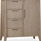 Sumire Four Drawer One Door Ash Wood Chest in Ginger