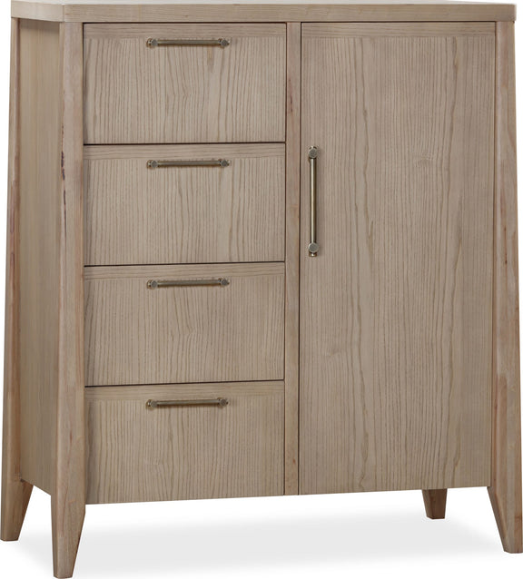 Sumire Four Drawer One Door Ash Wood Chest in Ginger