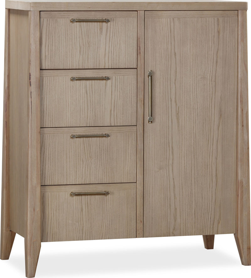 Sumire Four Drawer One Door Ash Wood Chest in Ginger