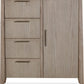 Sumire Four Drawer One Door Ash Wood Chest in Ginger