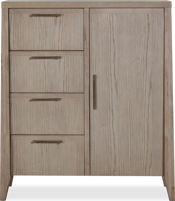 Sumire Four Drawer One Door Ash Wood Chest in Ginger
