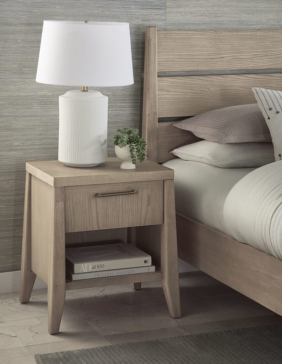 Sumire One Drawer One Shelf Ash Wood Nightstand in Ginger