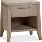 Sumire One Drawer One Shelf Ash Wood Nightstand in Ginger