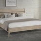 Sumire Queen-size Slatted Ash Wood Platform Bed in Ginger