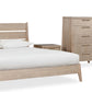Sumire Queen-size Slatted Ash Wood Platform Bed in Ginger
