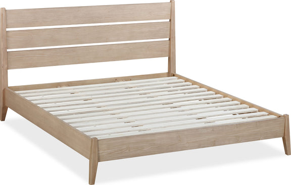 Sumire California King-size Slatted Ash Wood Platform Bed in Ginger